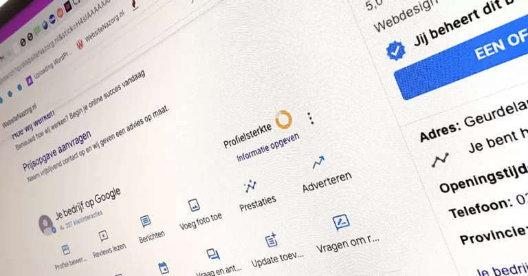 Google Business profielsterkte widget